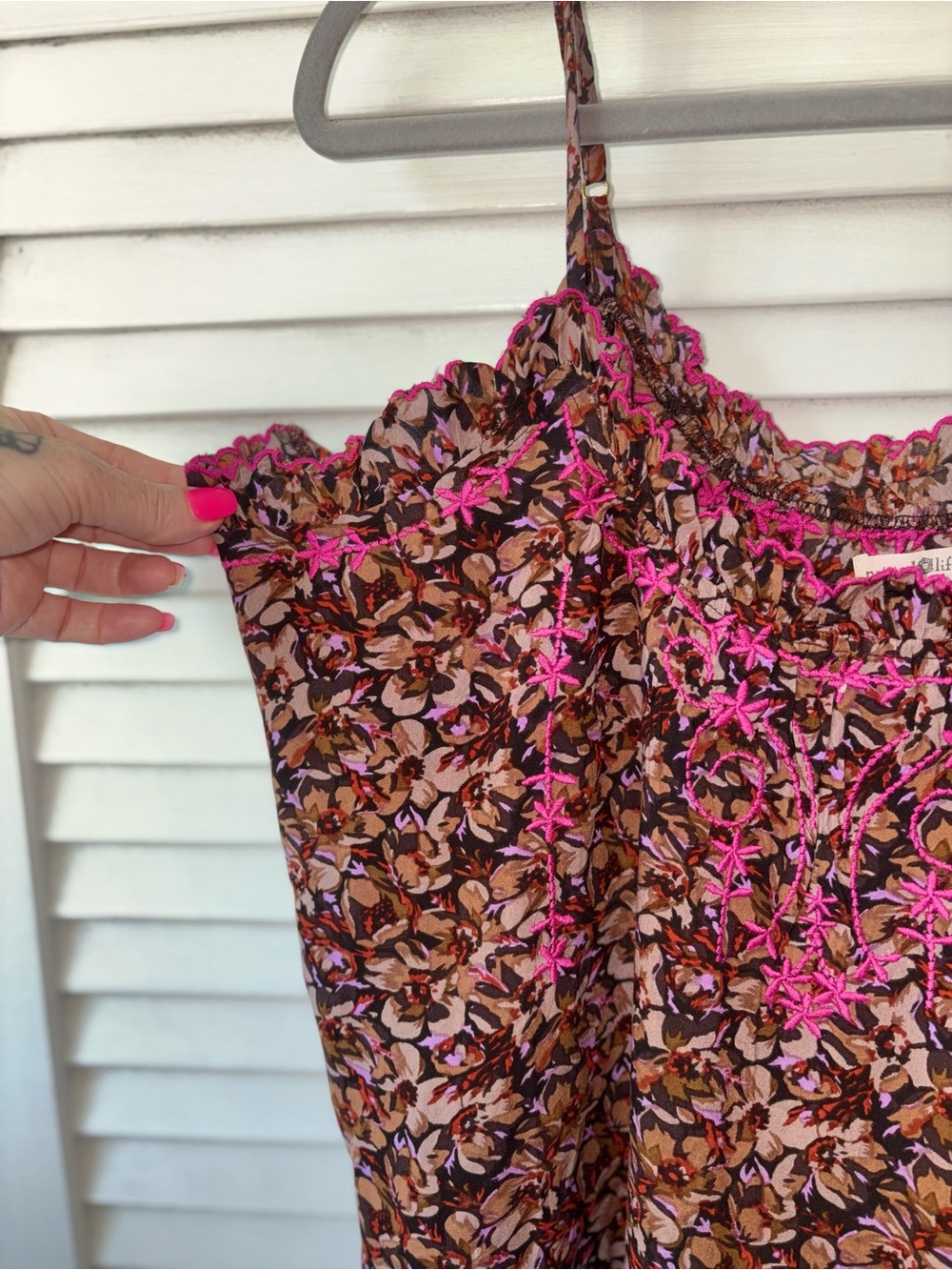 NWT Natural Life Harley Midi Dress XL Floral Embroidered Pockets Rayon - Picture 4 of 7